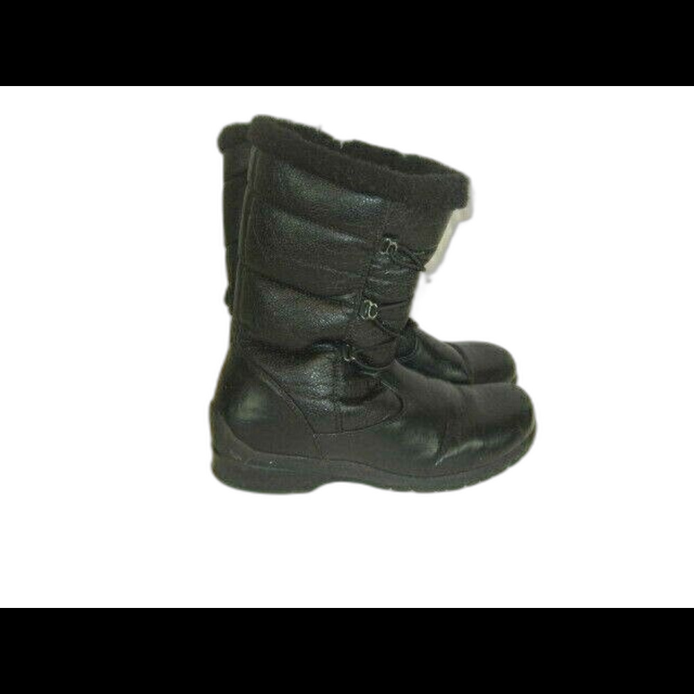 Womens Bass Cordova Black Fleece Lined 10" Snow Pacs Winter Boots sz 7M